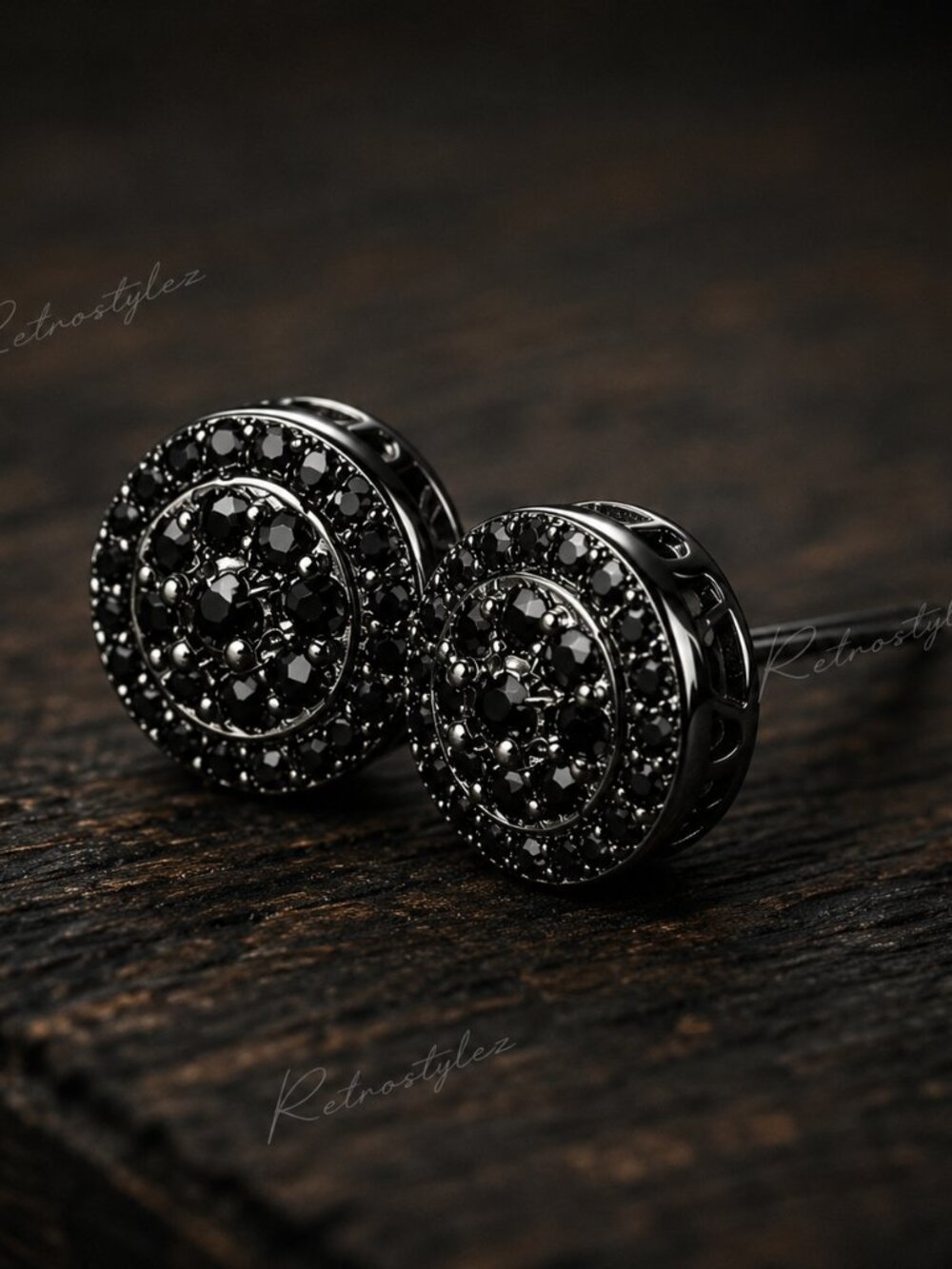 2ct Black Diamond Womens Platinum Silver Round Stud Earrings Ladies New Jewelry